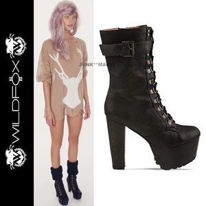 WILDFOX JEFFREY CAMPBELL SERGEANT PEPPER COMBAT BOOTS🖤